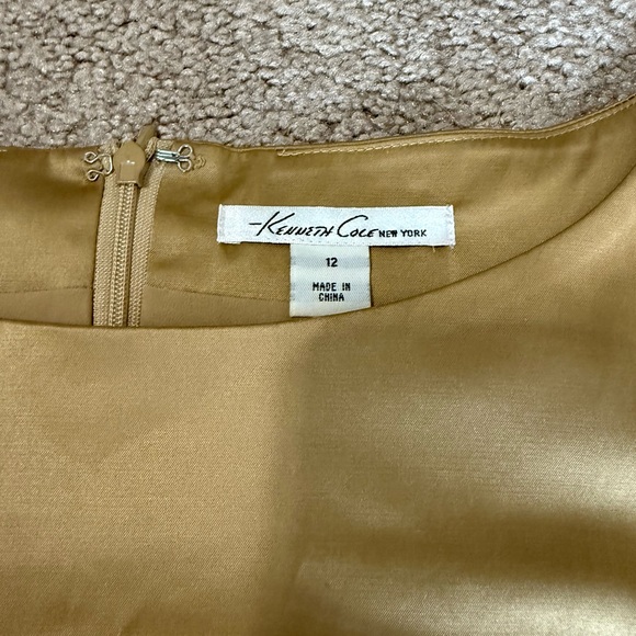 Kenneth Cole NY Leopard Print Sheath Dress Size 12 Gold Black Cocktail Party - Picture 8 of 9